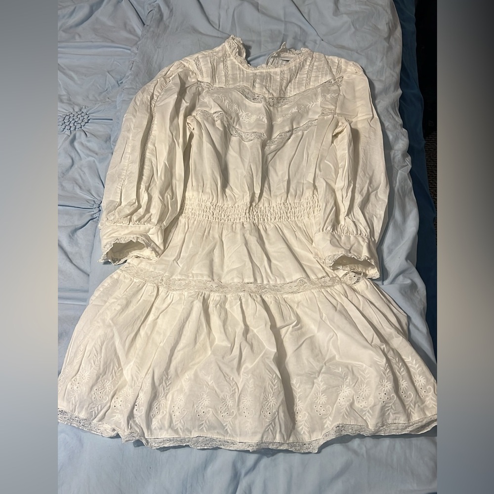 LoveShackFancy White Lace Mini Dress – XXS